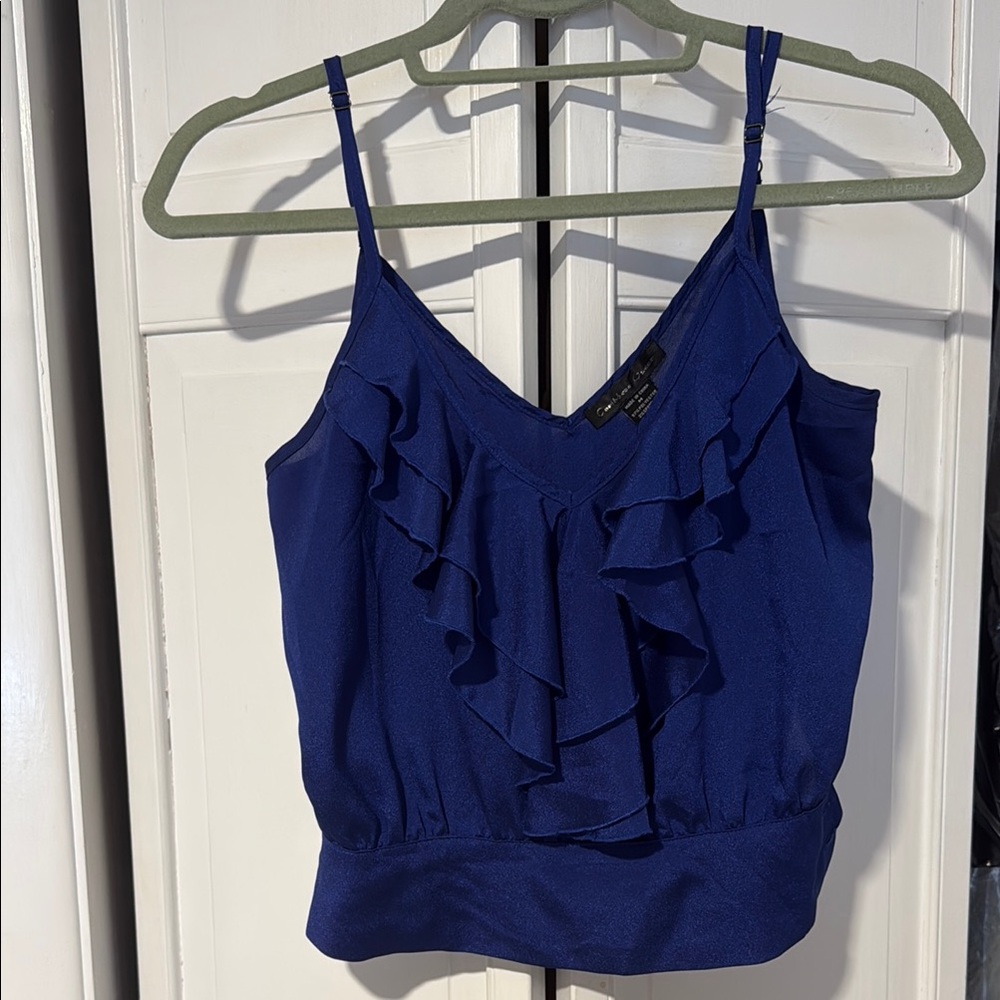 Caribbean Queen Royal Blue Ruffled Camisole